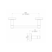 Porta Toalha de Rosto Barra Quadra Preto Fosco Perflex