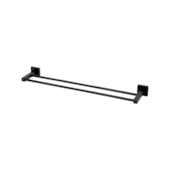 Porta Toalha Duplo Quadra 64,3cm Preto Fosco Perflex