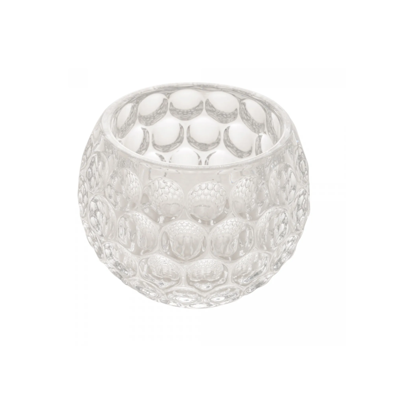 Porta Vela Cristal Bolhas 11x9cm Lyor