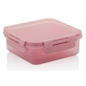 Pote Click Quadrado 500ml Rosa Fosco Martiplast