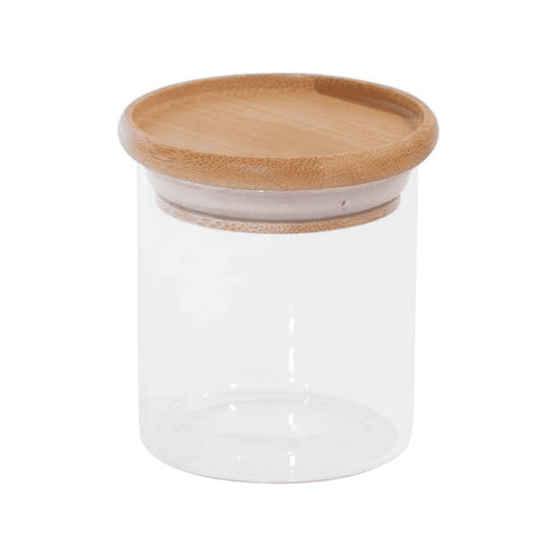 Pote de Vidro com Tampa de Bambu 200ml Oikos
