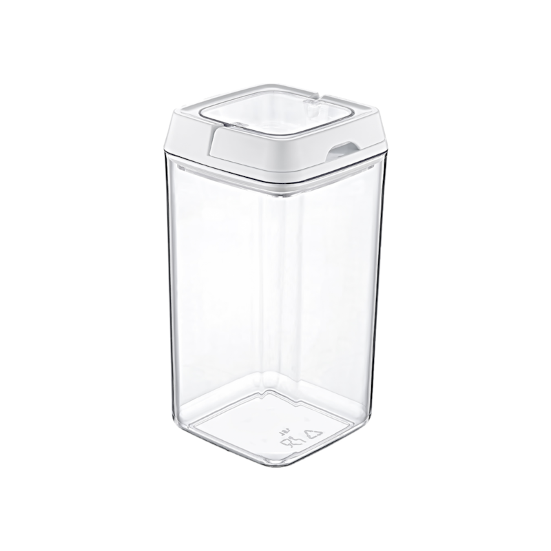 Pote Hermético Acrílico Quadrado 1,5L Branco Weck