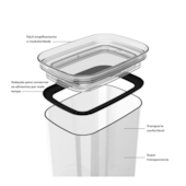 Pote Hermético Organizador Block Retangular 2,3L Ou