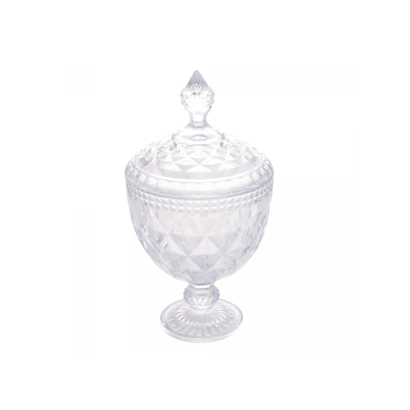 Potiche Cristal com Pé Diamond 15cmx28cm Lyor