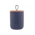 Potiche de Cerâmica com Tampa de Bambu Azul Marinho 10x12,5cm Lyor