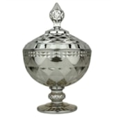 Potiche Diamond com Pé Cinza Metalizado Potiche Diamond com Pé Cinza Metalizado