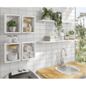 Prateleira 20x40cm Branca com Suporte Branco Prat-k