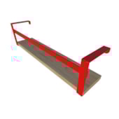 Prateleira Box Estilo 45cm Vermelho/Madeira Di Carlo Prateleira Box Estilo 45cm Vermelho/Madeira Di Carlo