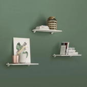 Prateleira Concept 10x40cm Branco com Suporte Prat-K