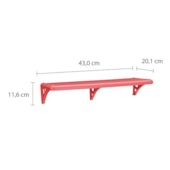 Prateleira de PVC 40x20cm PMS/40GBA com Suporte Goiaba Astra