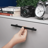 Puxador Primus 160mm Inox Preto Italy Line