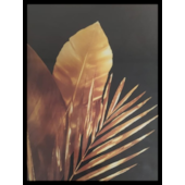 Quadro 33x24cm Folhas Dodas Mold Preta Los Quadros