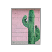 Quadro com Vidro Tijolinho Cacto Ref. 4142 BW Quadro com Vidro Tijolinho Cacto Ref. 4142 BW