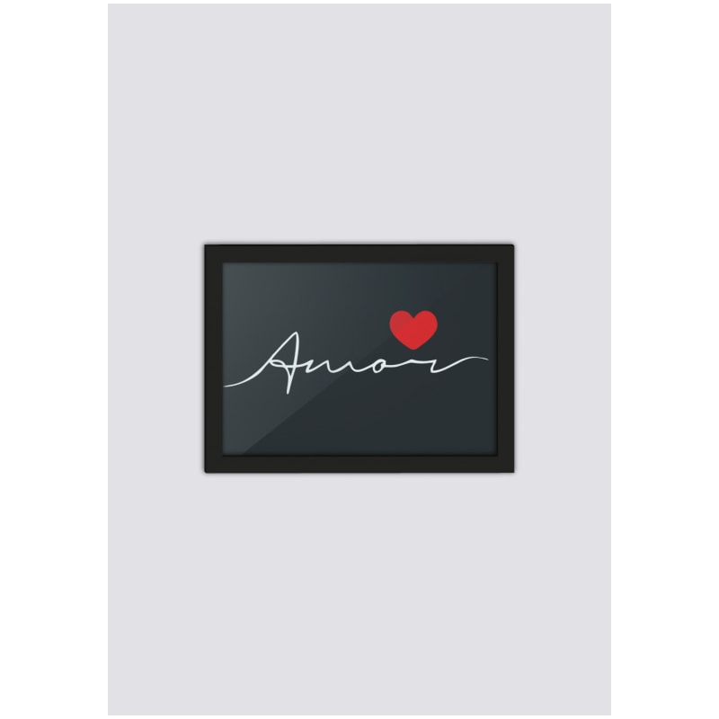 Quadro Decorativo Amor 33x24cm - Moldura Preta

