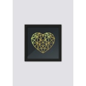 Quadro Decorativo Coração Dourado 33x33CM Quadro Decorativo Coração Dourado 33x33CM