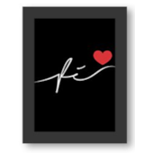 Quadro Decorativo  Fé Preto  33x24cm

