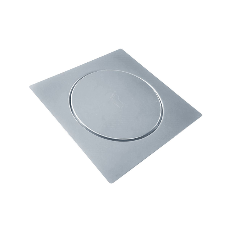 Ralo em Inox 15x15cm Click Redondo Cromado Qualiz