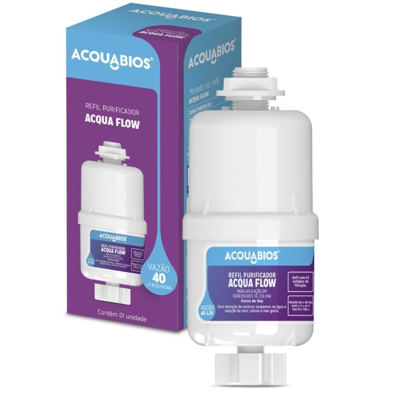 Refil Acquaflow para Bebedouro Coluna Acquabios