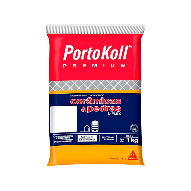 Rejunte Cerâmicas e Pedras L-Flex Bege 1kg Portokoll