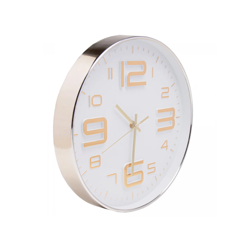Relógio de Parede Branco com Dourado 30,5x4,3cm Lyor
