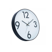Relógio de Parede de Plástico Donum Branco com Preto 30,5cm x 4,3cm Lyor