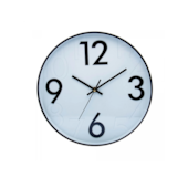 Relógio de Parede de Plástico Donum Branco com Preto 30,5cm x 4,3cm Lyor