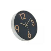 Relógio de Parede de Plástico Donum Preto com Dourado 30,5cm x 4,3cm Lyor