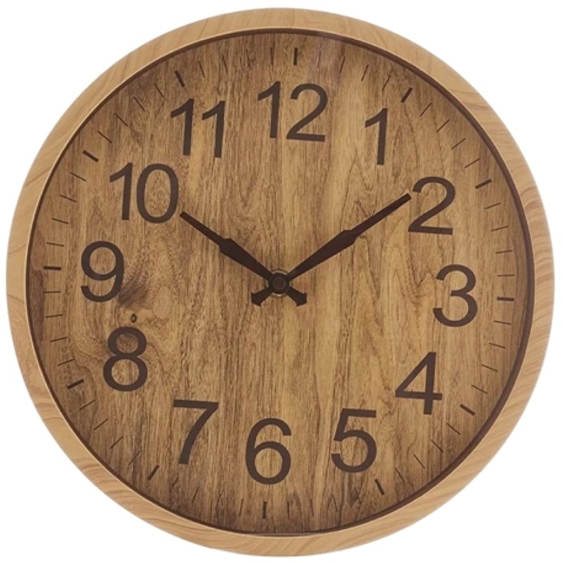 Relógio de Parede Plástico Wood Lyor