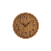 Relógio de Plástico para Parede Wood 25,4cmx3,8cm Lyor