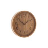 Relógio de Plástico para Parede Wood 25,4cmx3,8cm Lyor