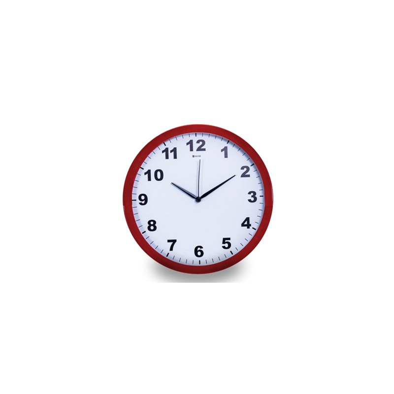 Relógio Work Alumínio 35,5CM Vermelho/Branco Maxxi