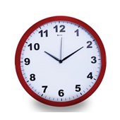 Relógio Work Alumínio 35,5CM Vermelho/Branco Maxxi
