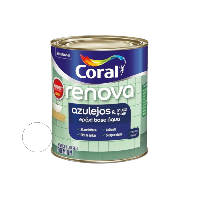 Renova Azulejos Base de Água Acetinado Branco 900ml Coral