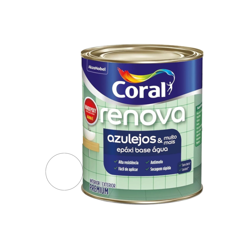 Renova Azulejos Base de Água Brilhante Branco 900ml Coral