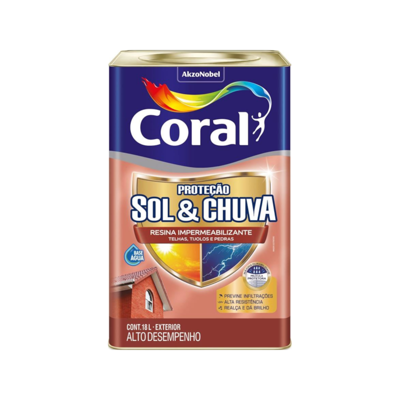 Resina Sol & Chuva Proteção Impermeabilizante Telha Incolor 18L Coral