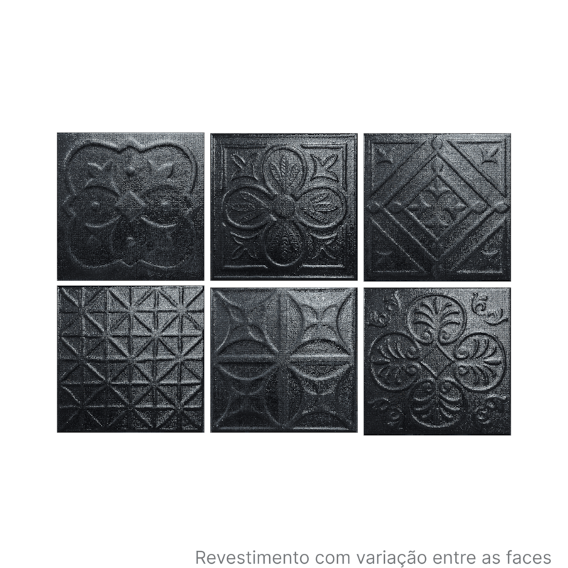 Revestimento 20x20cm Tipo A Lux Black Extra Pierini - 1,60m²