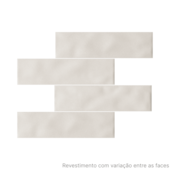 Revestimento 7x25cm Tipo A Prisma Off White Brilhante Eliane - 0,52m²