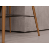 Rodapé Neo de Alumínio 6,2x1,4x300cm Preto Santa Luzia