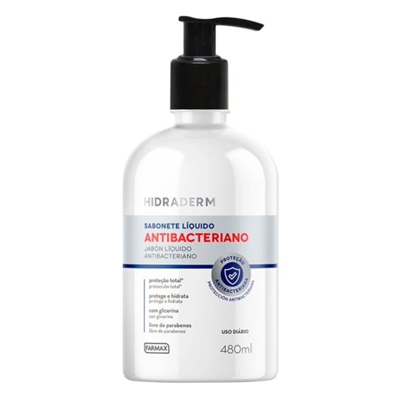 Sabonete Líquido Antibactéria Hidraderm 480ml Farmax