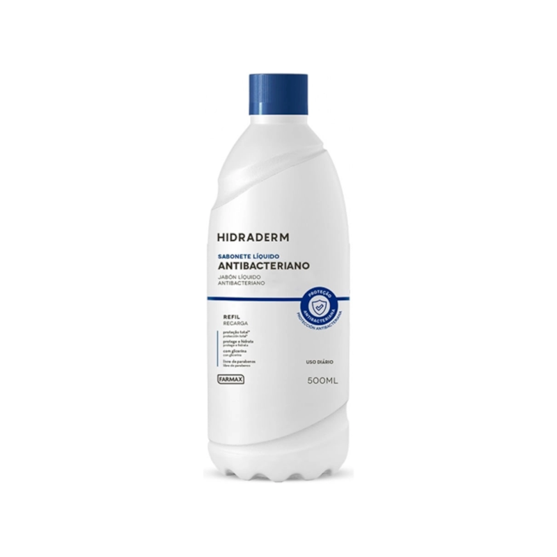 Sabonete Líquido Refil Antibactéria Hidraderm 500ml Farmax