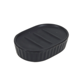 Saboneteira de Cerâmica Listras Preto Oikos Saboneteira de Cerâmica Listras Preto Oikos