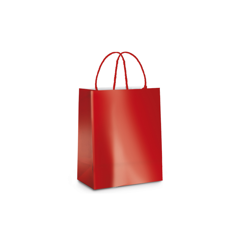 Sacola de Papel Liso Metalizado Vermelho Fosco P 21,5x15x8cm Cromus