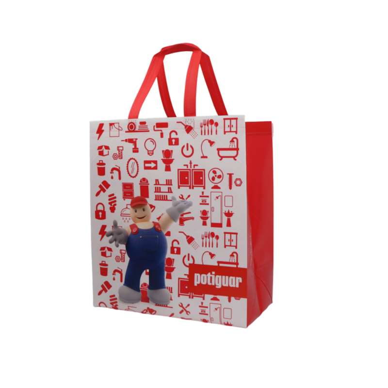 Sacola Retornável Potiboy 40x35cm Vermelho e Azul Potiguar (Cores Sortidas)