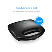 Sanduicheira Brunch Time Antiaderente Preta 220V Elgin 