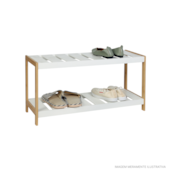 Sapateira com 2 Níveis Branca 26x36x69,8cm Casa Ok Sapateira com 2 Níveis Branca 26x36x69,8cm Casa Ok