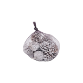 Saquinho de Pinhas Decorativas Branco e Marrom Cromus Saquinho de Pinhas Decorativas Branco e Marrom Cromus