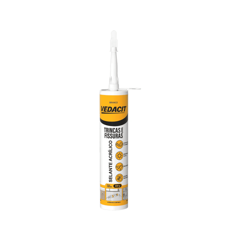 Selante Acrílico para Trincas Branco 400g Vedacit