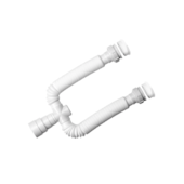 Sifão Duplo Universal Sanfonado Branco Duda