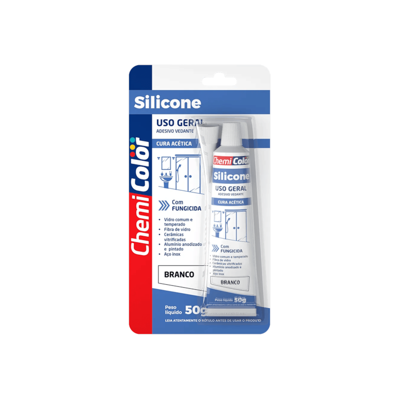 Silicone Acético Branco Cartela Chemicolor