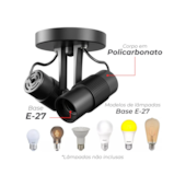 Spot Basic 2XE27 Preto Avant